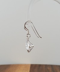 VTG 925 Lead Crystal 1in Drop Earrings Sterling Silver 2gtw Brilliant Faceted