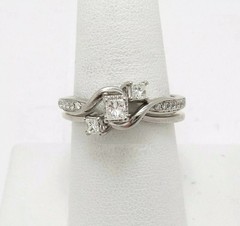 2Ct Princess Cut Lab Created Diamond Three-Stone Proposal Ring 14K White Gold FN