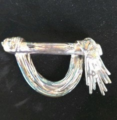 Vintage Israeli Modernist Sterling Silver Hand Brooch Pin Wire Wrapped 925 31g