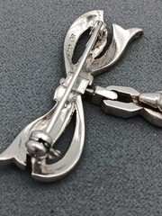 Vintage 800 Silver Marcasite Brooch Pin Watch Fob Pendant Signed 1.5″