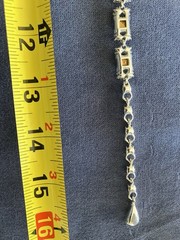 VTG 15.5″ Choker Collar Necklace Silver Tone Clear Rhinestone Chain Hook