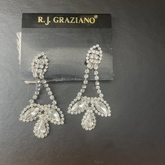 RJ Graziano clip statement chandelier rhinestone/crystal bead earrings/Clip on