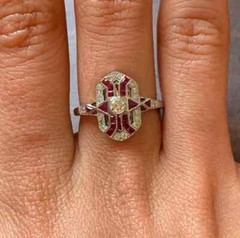3.00 CT White Round Cut CZ & Pink Art Deco Vintage Style Wedding 925 Silver Ring