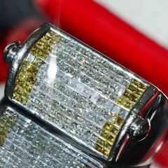 14k w/gold sz 10 ring 1.75ct natural & treated diamond invisible set 15.5gr C-73