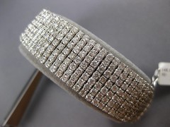 WIDE & LONG 25.25CT DIAMOND 14KT WHITE GOLD CLASSIC MULTI ROW TENNIS BRACELET