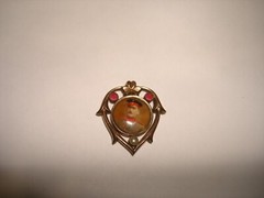 Antique Metal Heart Stone Painted Miniature Soldier Waterproof Talisman Pendant