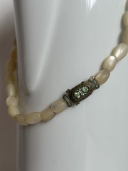 Antique Art Deco MOP Balamuty Choker Necklace Ornate Box Clasp 40s