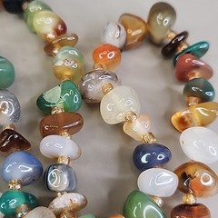 Vintage Stone Beaded Necklace Beggars Beads Endless 26″
