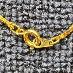 Vintage Gold Tone Teardrop Pendant Necklace Black Faceted Stone Rhinestone 30in