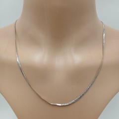 925 Italy Herringbone Necklace 18in Sterling Silver 2g Flat Sleek Unisex Chain