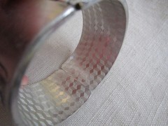 VTG Hinged Aluminum Clamper bracelet Buffalo Hunt Native OCT25-4