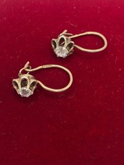 Vintage Rhombus Sterling Silver 925 Earring Gilt