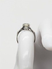 Vintage $12,000 1.53ct GIA Fancy Green Yellow VS2 Diamond Platinum Wedding Ring