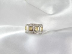 Victoria Wieck Sterling Silver 925 Channel Set Yellow CZ Ring Size 8