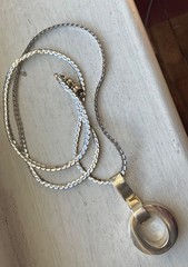 Vintage STERLING PENDANT Modern Contemporary Oval Design 925 MEXICO