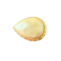 Vintage YSL Yves Saint Laurent Faux Pearl Brooch Mid Century Gold Tone 2 inches