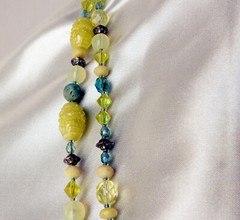 Larzo Necklace Pendant Yellow Jasper Yellow Opalite, Lemon Jade, Blue Opal Plus