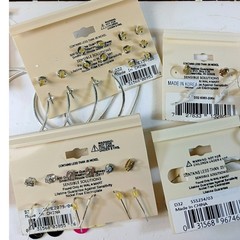 Sensible Solutions Vintage Y2K Deadstock Earring Lot Silver Hoops Studs 7 Cards