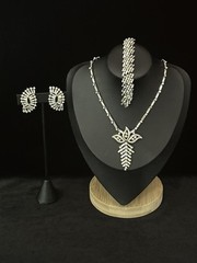 TRIFARI Crystal Baguette Rhinestones Rhodium Married Alfred Philippe Crown w/Box
