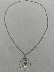 Stunning U.S. Silver Mercury Dime Art Carved Pendant w/24″ Chain