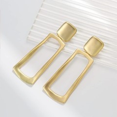 Matte Gold Silver Geometry Clip On Earrings for Women Retro Drop Clip Earring…