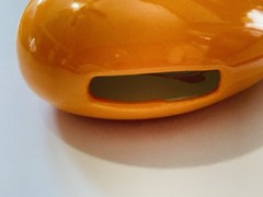 Vintage Solid Orange Heart Scarf Ring Large Ceramic 3.5″ x 3″