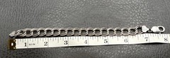 Marked Sterling 925 Italy Untested Double Link Chain Thick Heavy Chunky Bracelet