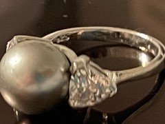 Vintage signed trillion cut crystal 925 Sterling Silver Ring 8 Suzanne Somers