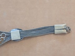 Vintage 900 coin Silver And Black Onyx Middle Eastern/Turkish Bracelet 7″