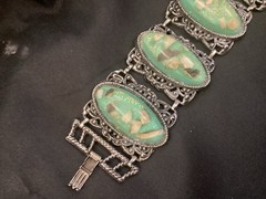 SELRO SELINI Sea Foam Green Confetti Lucite Chunky Bracelet 7.5”