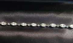 Vintage Silvertone and Marquise Rhinestone Necklace