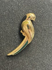 Vintage 80s Liz Claiborne Gold Tone Parrot Bird & Monet Butterfly Brooch Lot 2