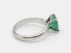 Estate $6000 5ct Natural Emerald Platinum Wedding Ring 7g HEAVY