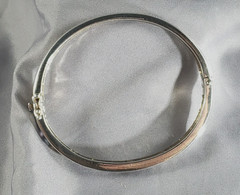 STERLING SILVER HINGED Bangle BRACELET MULTI-COLOR GEMSTONES Size 7″