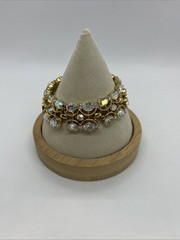 Vintage Crown Trifari Aurora Borealis Link Bracelet 7 Inches Read Description