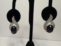 Vintage Fifth Avenue Collection Butler Crystal Rhinestone Earrings Silver Studs