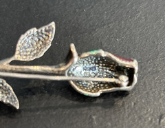 Lot Rose Pins Necklaces Liz Claiborne EBJ V Evers NRT 1 Sterling Marcasite 925