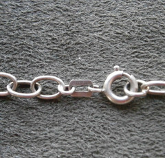 Dainty Open Oval Link Vintage 835 Silver Bracelet 7.25″ ~ 3.1g