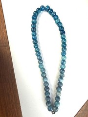 Vintage Blue Kyanite Beaded Necklace With Gold-Tone Spring Clasp