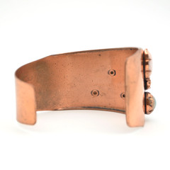 Vintage Matisse Renoir Copper Cuff Bracelet MCM Multi Color Faux Stone Cabochon