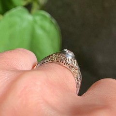 Daily Wear Art Deco Lab Created Diamond Engagement Ring for Mid-Century Ring