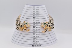 Statement Double Tiger Choker Necklace Rhinestone Crystal Gold Tone Chunky Bold