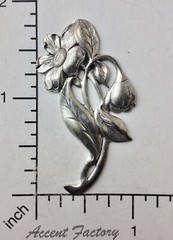 30594 Matte Silver Oxidized Victorian Floral Spray Jewelry Finding