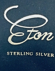 Vintage ETON Sterling Silver Oval Locket and 18 Inch Sterling Chain In Box