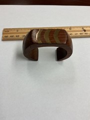 East Indian Rosewood and Brass Cuff Bracelet, One Inch opening