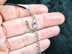 Vintage-Black Cord w/Pewter Rhinestone Flower Slide & Brooch