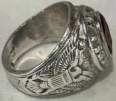 Vintage Taylor Maid Sterling Silver U.S. Army Military Ring –Red Stone **Read**