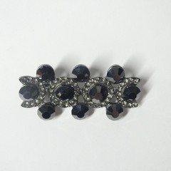Bar Brooch Pin Vintage Gunmetal Gray Marcasite Rhinestone Mourning?