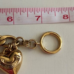Juicy Couture Heart J Gold Tone Chain Bracelet Starter Charm Toggle