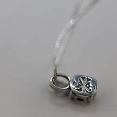 Handbag Locket Amethyst Gemstone Pendant Necklace Sterling Silver